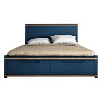 кровать деревянная двуспальная 160х200 синяя travel в Нижневартовске