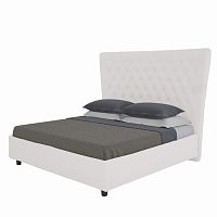 кровать двуспальная 160х200 молочная из велюра quicksand в Нижневартовске