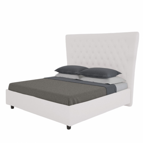 кровать двуспальная 160х200 молочная из велюра quicksand в Нижневартовске