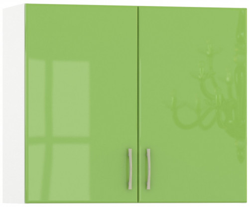 шкаф навесной 800 2 двери кухня сандра эвкалипт глянец/белый, можно сушку установить в Нижневартовске