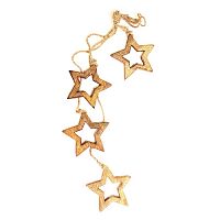 гирлянда новогодняя подвесная звезды деревянные с отверстием wooden stars, 65 см в Нижневартовске