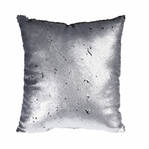подушка с пайетками серебристо-серая 45*45см в Нижневартовске