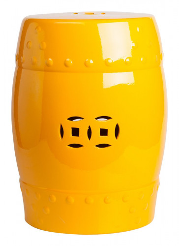 столик-табурет желтый керамический garden stool в Нижневартовске