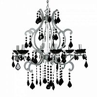подвесная люстра-канделябр черная florentine с подвесками в Нижневартовске