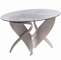 стол обеденный virtuos s подстолье: выбеленная береза, столешница: стекло прозрачное с фацетом в Нижневартовске