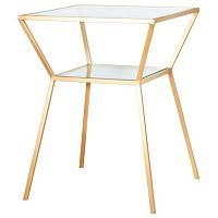 журнальный столик с полками из прозрачного стекла алмаз золото в Нижневартовске