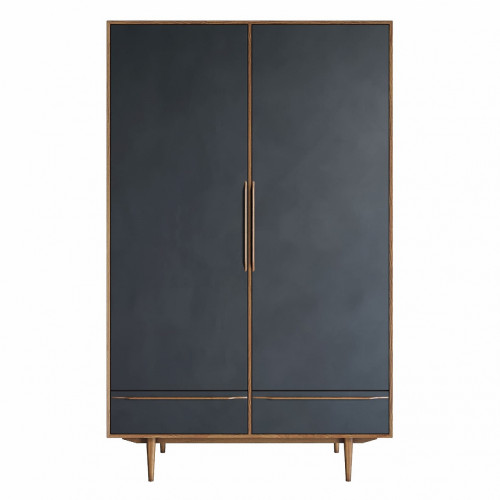 шкаф двустворчатый bruni black с двумя ящиками в Нижневартовске