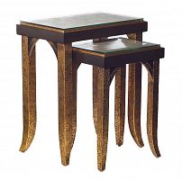 набор столов журнальных granville коричневый, золотой, прозрачный в Нижневартовске