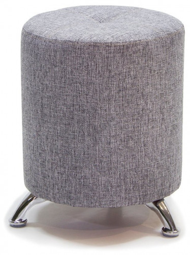 пуф шарм-дизайн круглый хром серый в Нижневартовске