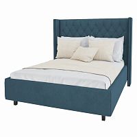 кровать двуспальная 160х200 морская волна из велюра с каретной стяжкой wing в Нижневартовске