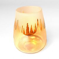 подсвечник стеклянный золотой средний, 13 см в Нижневартовске