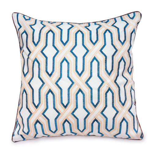 декоративная подушка квадратная с синим геометрическим узором в Нижневартовске