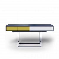 консоль с ящиками на металлических ножках бело-желтая long new в Нижневартовске