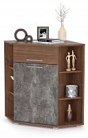 комод угловой лайт 08.63, цвет орех селект каминный/камень тёмный в Нижневартовске