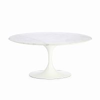 стол кофейный tulip с мраморной столешницей высота 41 белый в Нижневартовске