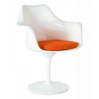 кресло tulip armchair бело-оранжевое шерсть в Нижневартовске