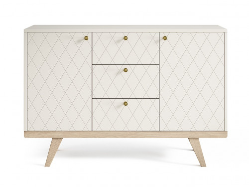 комод thimon v2 осветленный дуб / слоновая кость / гравировка 7 в Нижневартовске