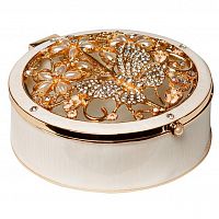 шкатулка бабочка золотисто-белая 10,6х11,7х5,2 см в Нижневартовске