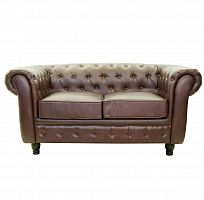 диван chesterfield трехместный прямой коричневый в Нижневартовске