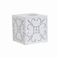 подсвечник белый каменный с серым узором miers, 7 см в Нижневартовске