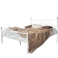 кованая двуспальная кровать 160х200 с одной спинкой белая анталия в Нижневартовске