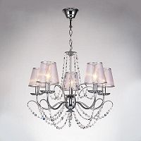 подвесная люстра eurosvet 10069/5 хром/прозрачный хрусталь strotskis в Нижневартовске