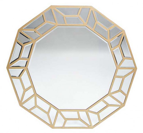 зеркало золотое круглое в десятиугольной раме goldy в Нижневартовске