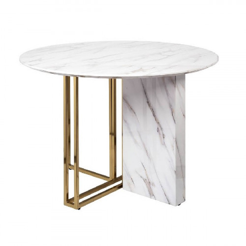 стол обеденный круглый 120*70см белый, золото в Нижневартовске