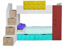 кровать подростковая двухъярусная с 2 ящиками левая леголенд в Нижневартовске