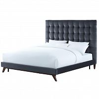 кровать двуспальная 160х200 серая из велюра eden в Нижневартовске