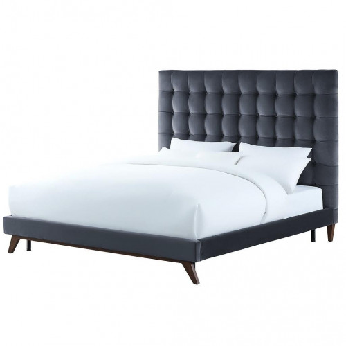 кровать двуспальная 160х200 серая из велюра eden в Нижневартовске