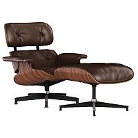 кресло lounge chair & ottoman коричневое в Нижневартовске