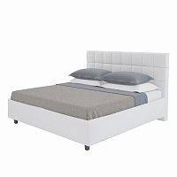 кровать подростковая с мягкой спинкой и стежкой 140х200 белая wales в Нижневартовске