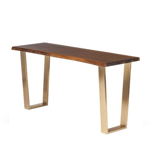консоль wood&steel коричневая, золото в Нижневартовске