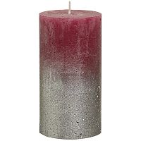 свеча большая бордовая с серебром rustic, 130х68 мм в Нижневартовске
