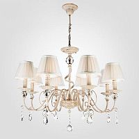 подвесная люстра eurosvet триумф 10074/8 белый с золотом/прозрачный хрусталь в Нижневартовске