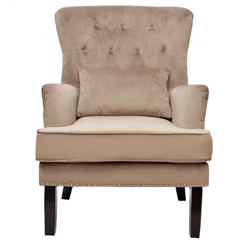 кресло с подушкой велюр бежевый 77х92х105см в Нижневартовске