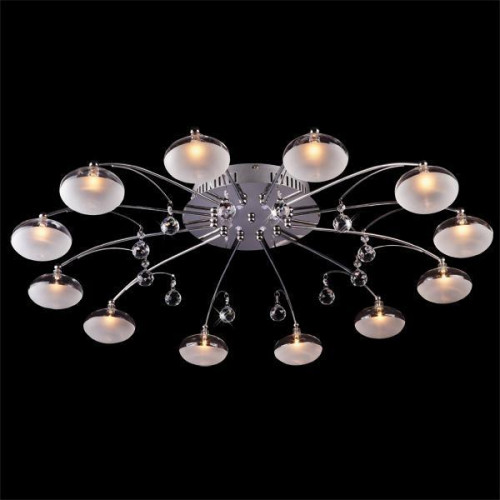 потолочная люстра eurosvet 4894/12 хром/синий+красный+фиолетовый в Нижневартовске