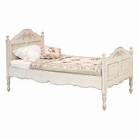 кровать деревянная односпальная 90х200 молочно-белая марсель в Нижневартовске