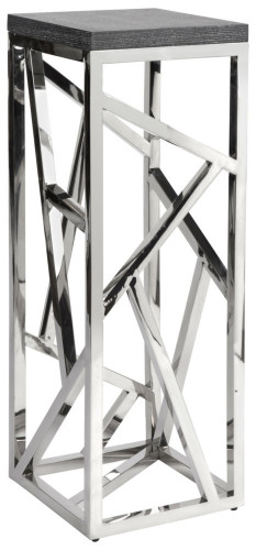 консоль geometric высокая 40x40x110 металл, серая столешница в Нижневартовске