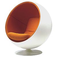кресло eero ball chair бело-оранжевое в Нижневартовске