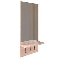 зеркало настенное узкое с полкой и крючками деревянное сэнди-2 в Нижневартовске