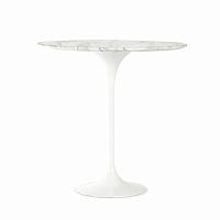 стол кофейный tulip с мраморной столешницей высота 52 белый в Нижневартовске