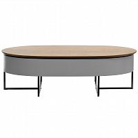 стол журнальный с подъемной столешницей 120х60х35 см серый, коричневый в Нижневартовске