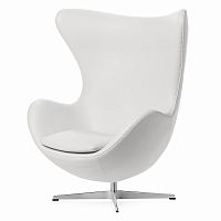 кресло egg м кожа белое в Нижневартовске