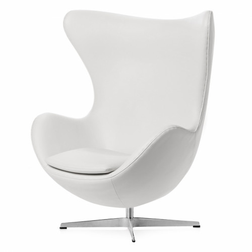 кресло egg м кожа белое в Нижневартовске