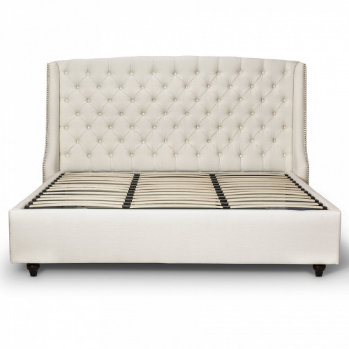 кровать двуспальная 180х200 бежевая из велюра dante в Нижневартовске