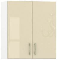 шкаф навесной 600 2 двери кухня сандра ваниль глянец/белый, можно сушку установить в Нижневартовске