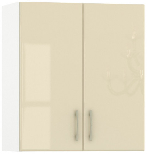шкаф навесной 600 2 двери кухня сандра ваниль глянец/белый, можно сушку установить в Нижневартовске