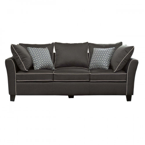 диван трехместный прямой черный с бежевым кантом в Нижневартовске